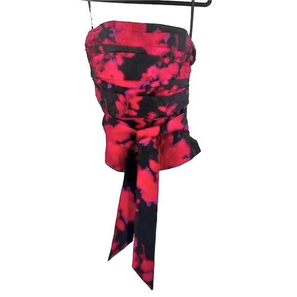 WHBM Corset Women Whimsigoth Dark Fairy Vamp Witch Tie-Front Satin Textured Y2K - Picture 2 of 6